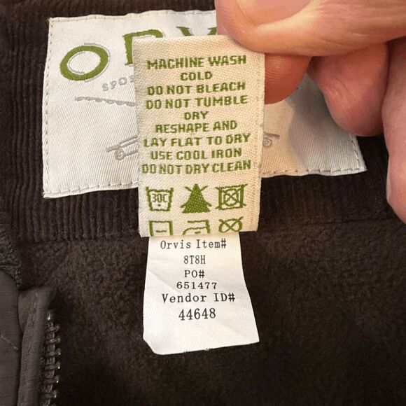 Orvis Men's Diamond Quilted Fleece Lined Full Zip Puffer Vest Brown Size XXL - Picture 5 of 8